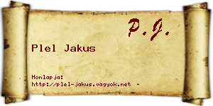 Plel Jakus névjegykártya